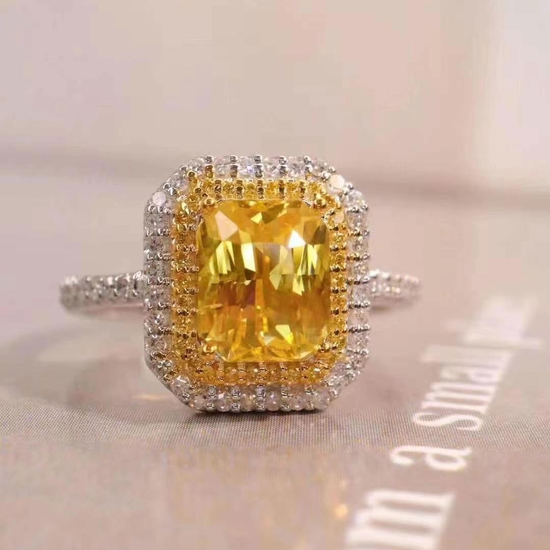 14k Gold 2.59 Ctw Natural Sapphire & Diamond Ring - 4