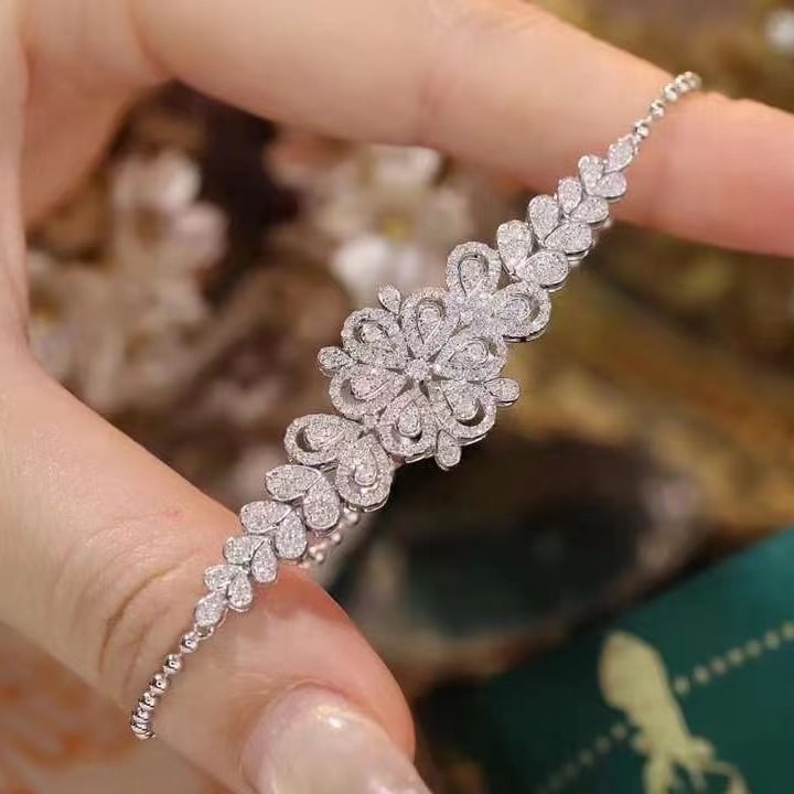 14k Gold 1 Ct Natural H Diamond Bracelet - 4