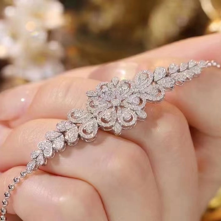 14k Gold 1 Ct Natural H Diamond Bracelet - 5