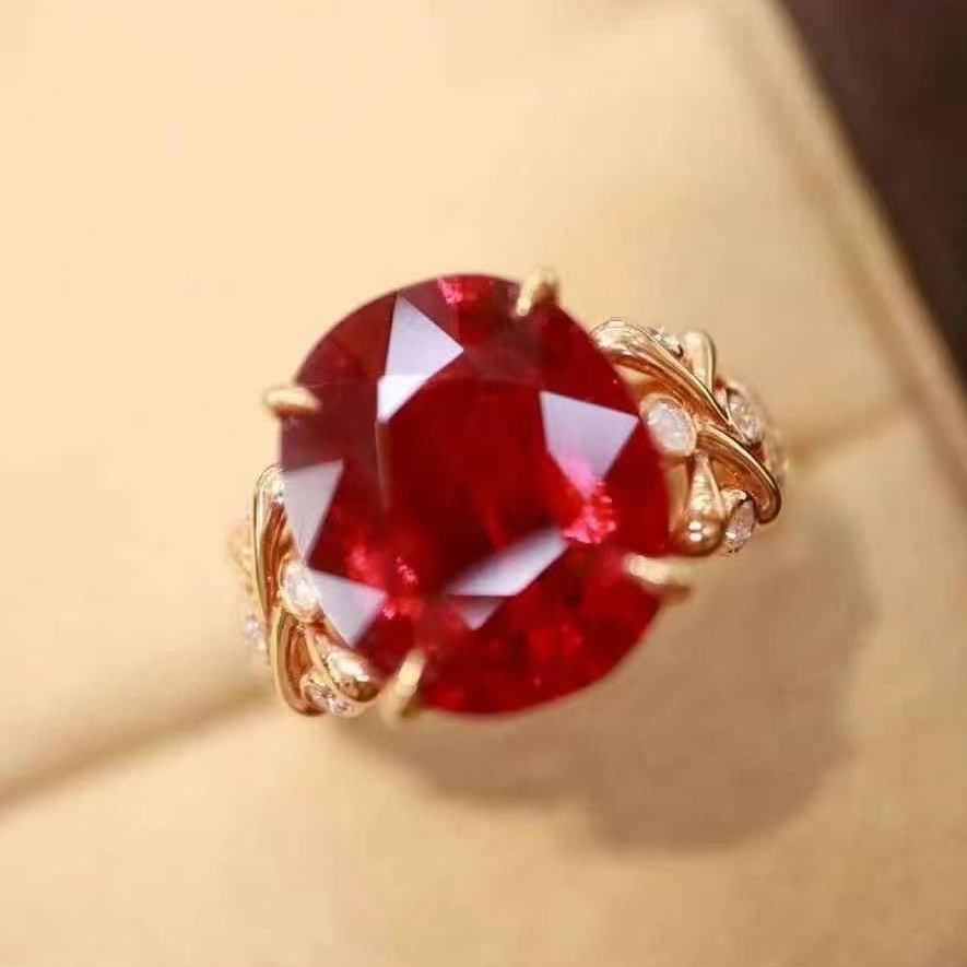 14k Gold 7.81 Ctw Natural Tourmaline & Diamond Ring - 2