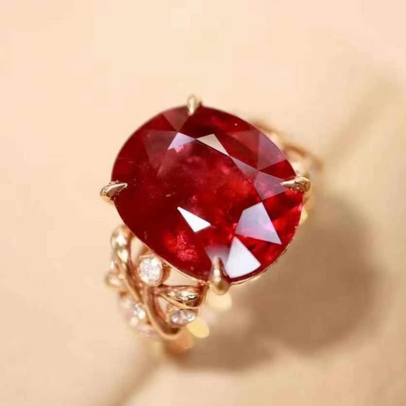 14k Gold 7.81 Ctw Natural Tourmaline & Diamond Ring - 5