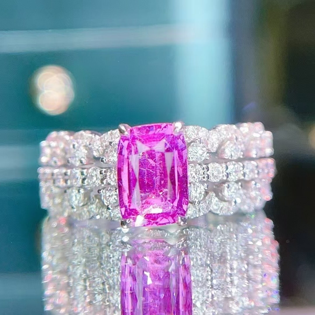 14k Gold 1.78 Ct Natural Sapphire & Diamond Ring - 3