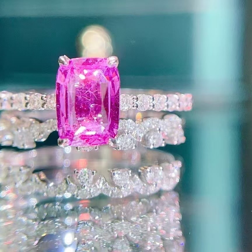 14k Gold 1.78 Ct Natural Sapphire & Diamond Ring - 5