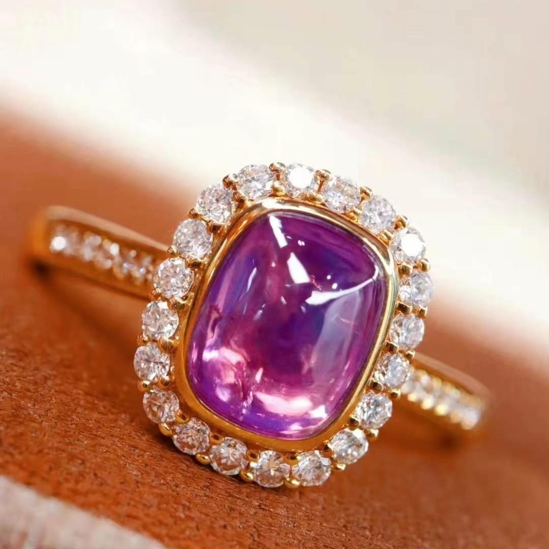 14k Gold 1.64 Ctw Natural Sapphire & Diamond Ring - 4