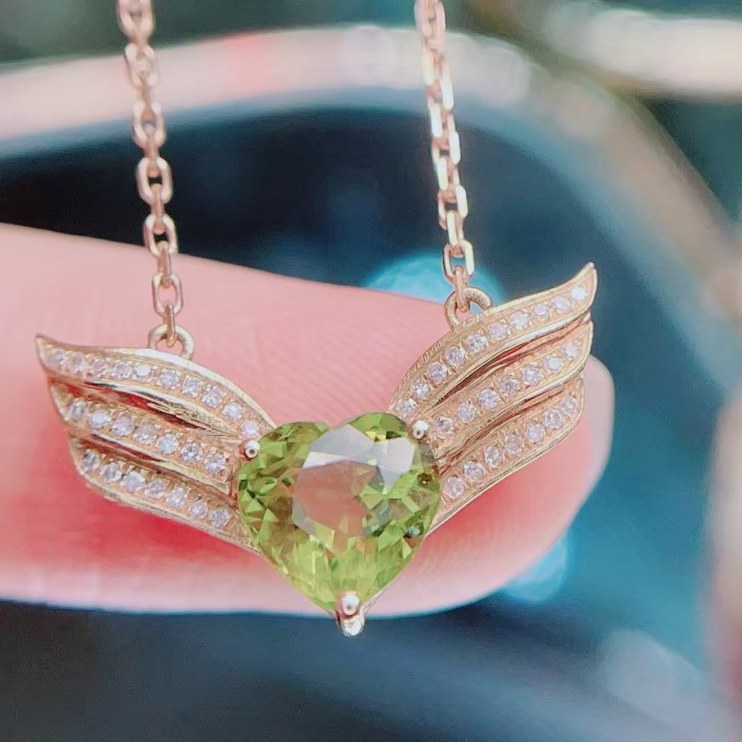 14k Gold 1.95 Ct Natural Tourmaline & Diamond Necklace - 2