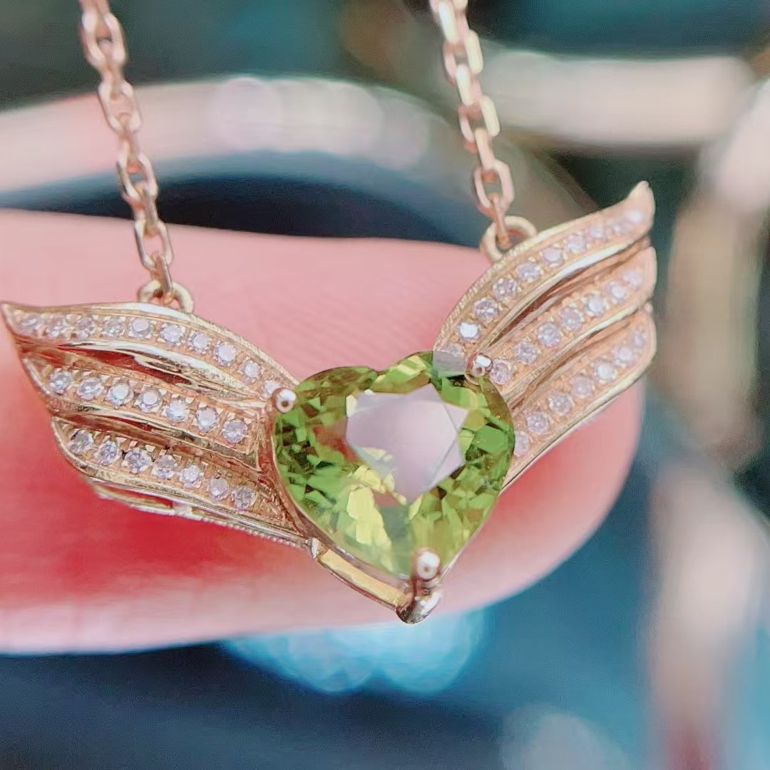 14k Gold 1.95 Ct Natural Tourmaline & Diamond Necklace - 6