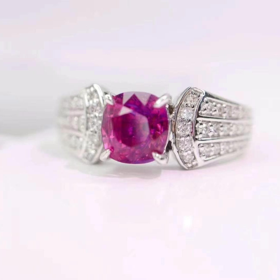 14k Gold 1.74 Ctw Natural Sapphire & Diamond Ring - 4