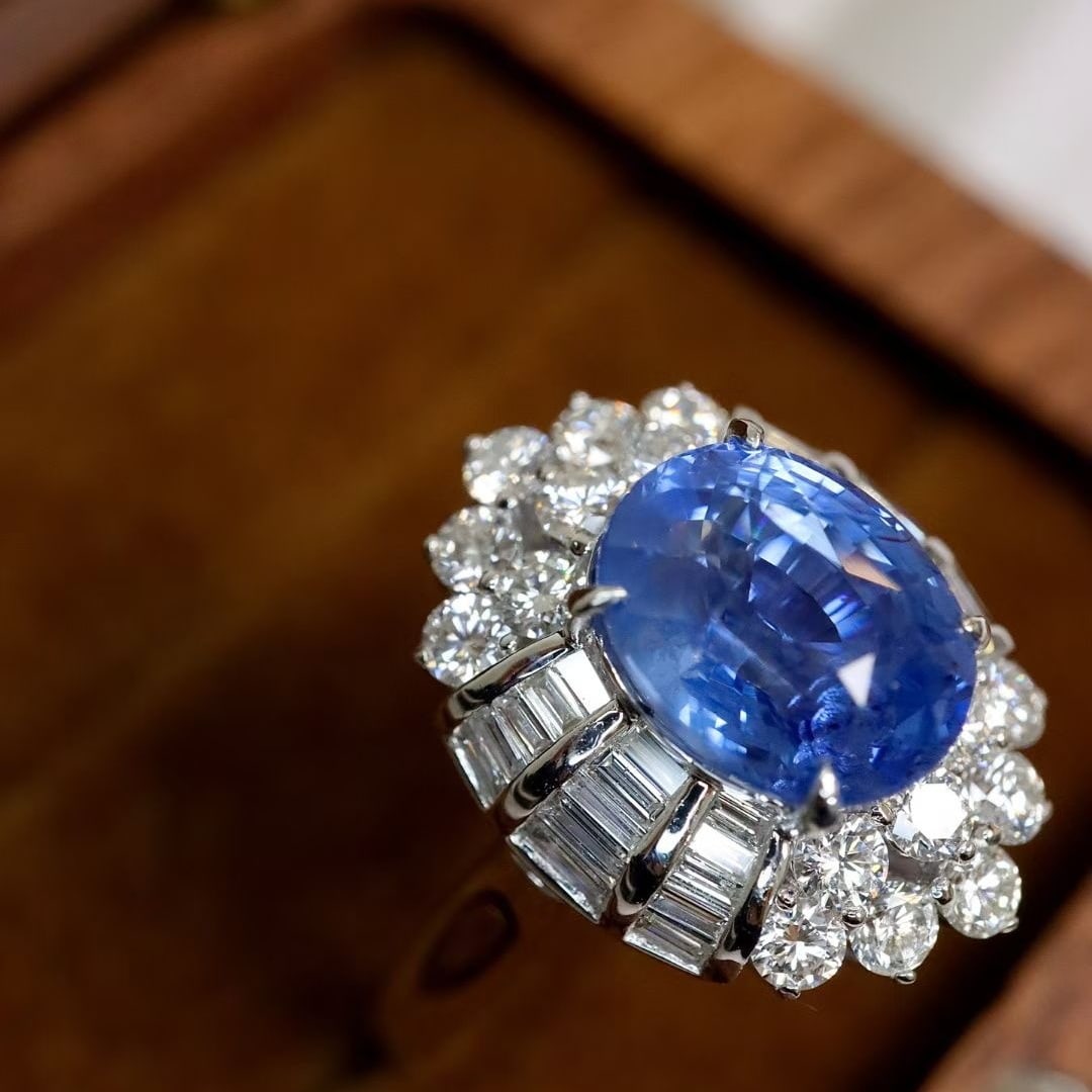 14k Gold 4.16 Ctw Natural Sapphire & Diamond Ring/pendant( Without Chain ) - 5