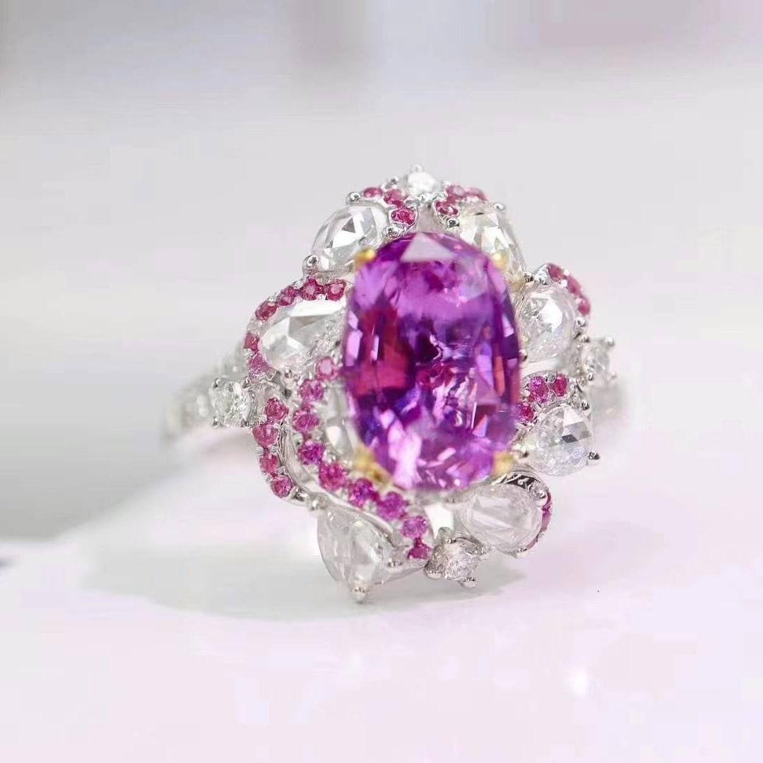 14k Gold 2.45 Ctw Natural Sapphire & Diamond Ring - 3