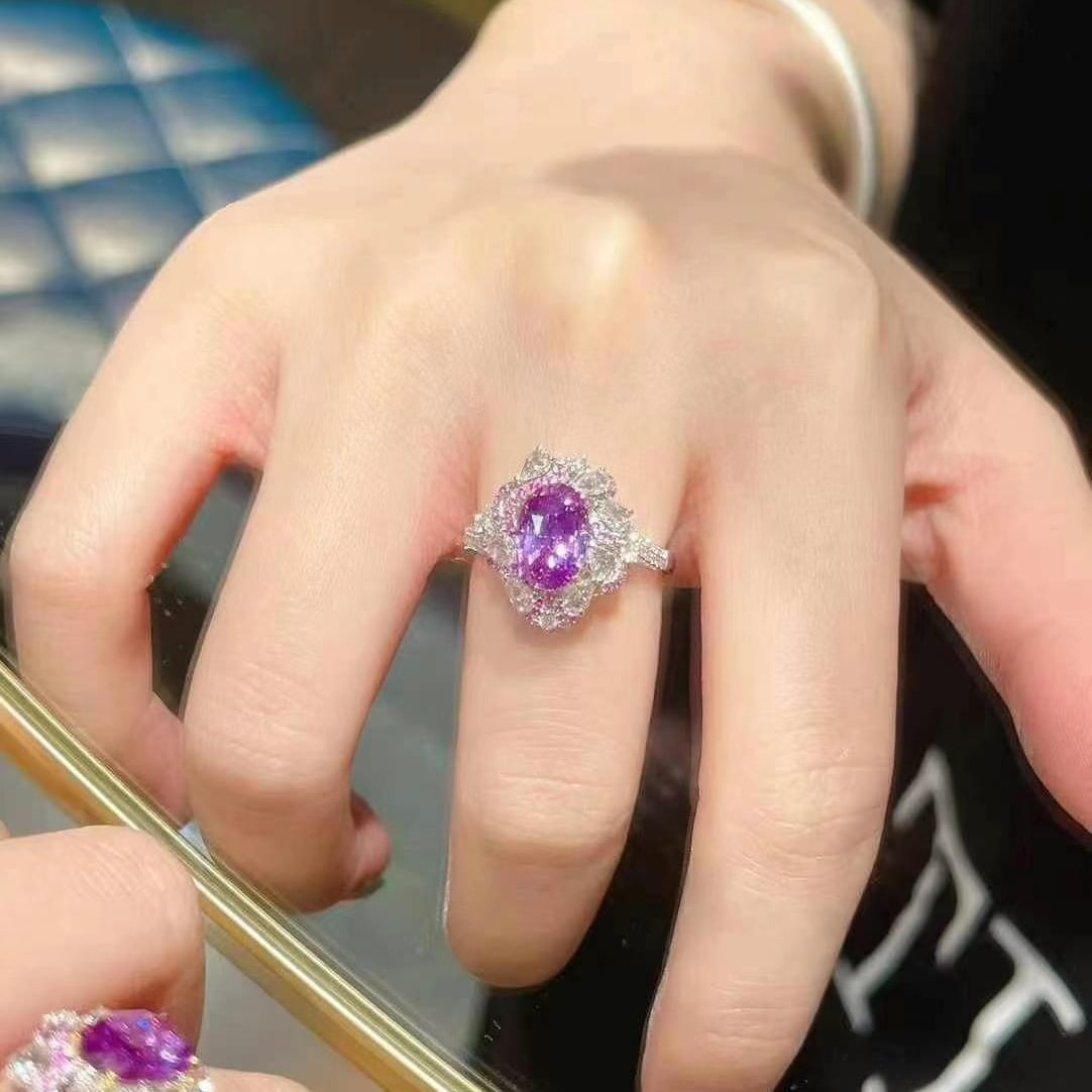 14k Gold 2.45 Ctw Natural Sapphire & Diamond Ring - 5