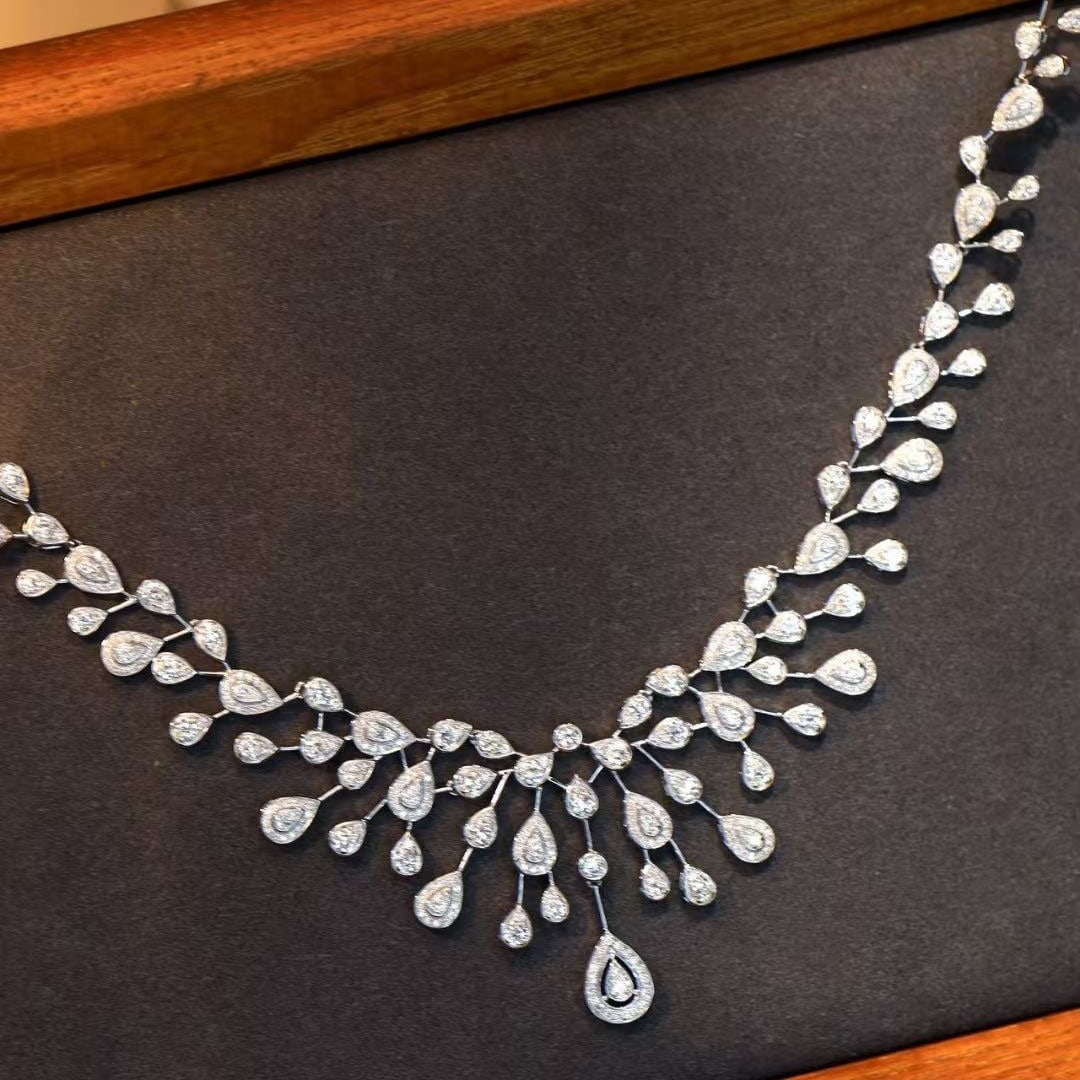 14k Gold 6.8 Ct Natural H Diamond Necklace - 3