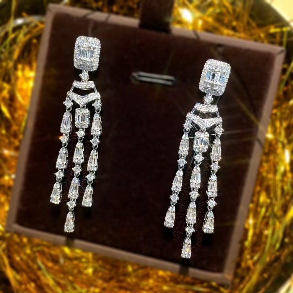 14k Gold 2.2 Ct Natural H Diamond Earrings - 2