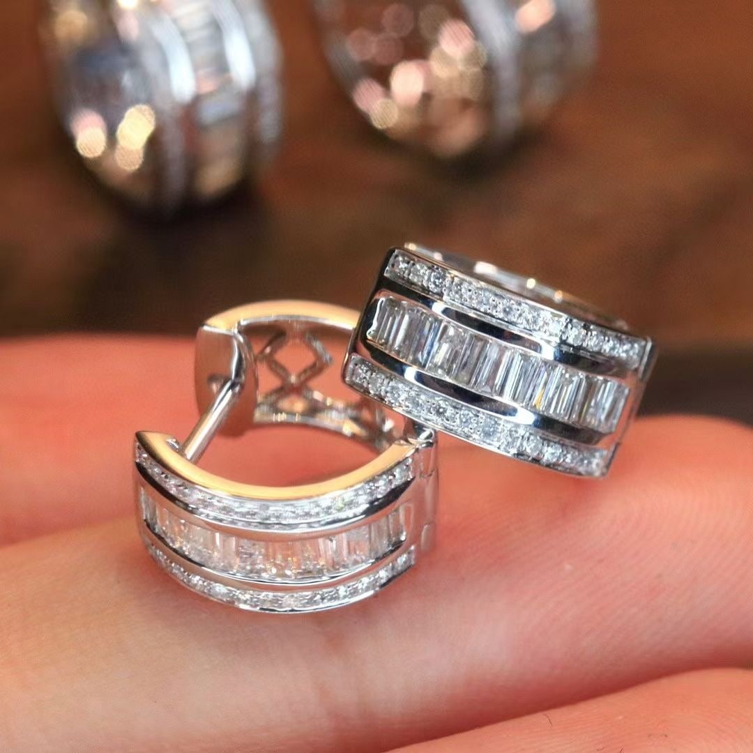 14k Gold 0.56 Ct Natural H Diamond Earrings - 2