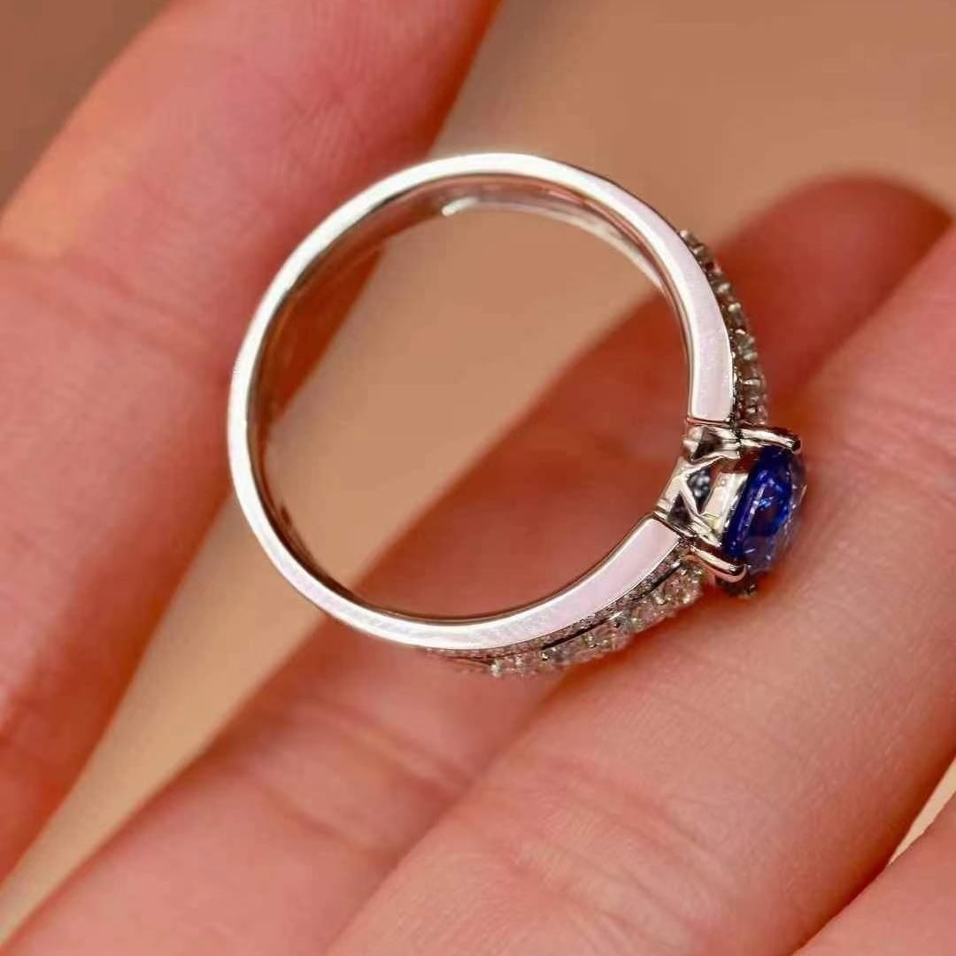 14k Gold 1.42 Ctw Natural Sapphire & Diamond Ring - 3