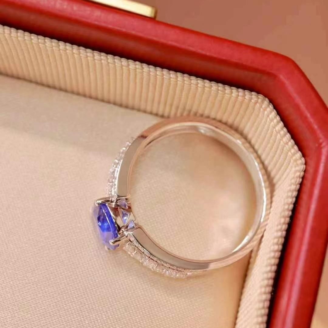 14k Gold 1.42 Ctw Natural Sapphire & Diamond Ring - 6