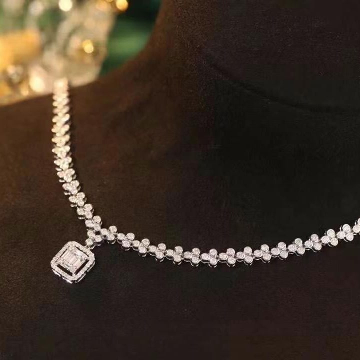 14k Gold 2.5 Ct Natural H Diamond Necklace - 2