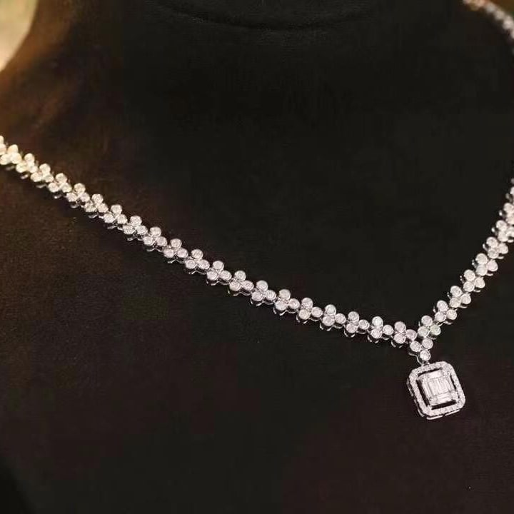 14k Gold 2.5 Ct Natural H Diamond Necklace - 3