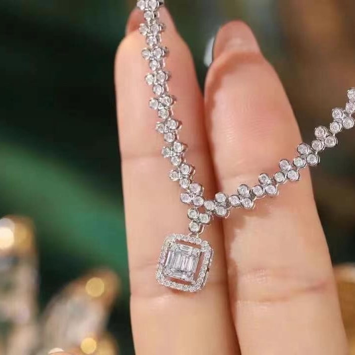 14k Gold 2.5 Ct Natural H Diamond Necklace - 5