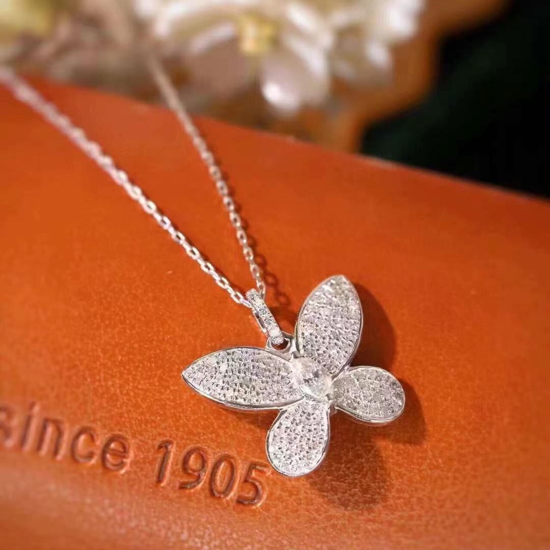 14k Gold 0.37 Ct Natural H Diamond Necklace - 2