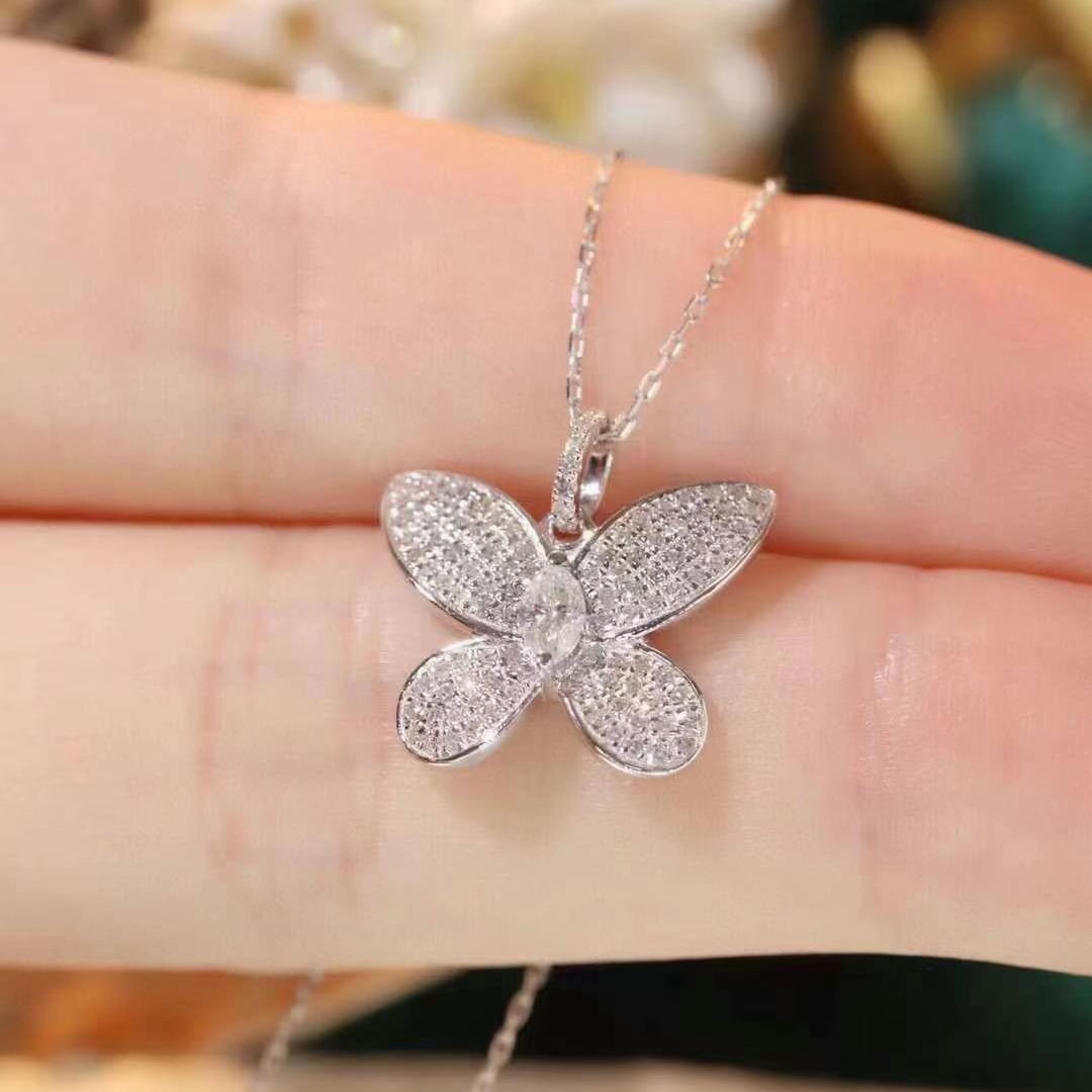 14k Gold 0.37 Ct Natural H Diamond Necklace - 4