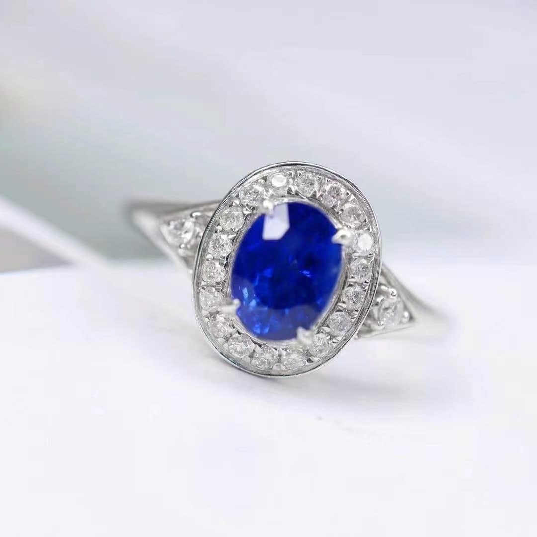 14k Gold 1.09 Ctw Natural Sapphire & Diamond Ring - 5