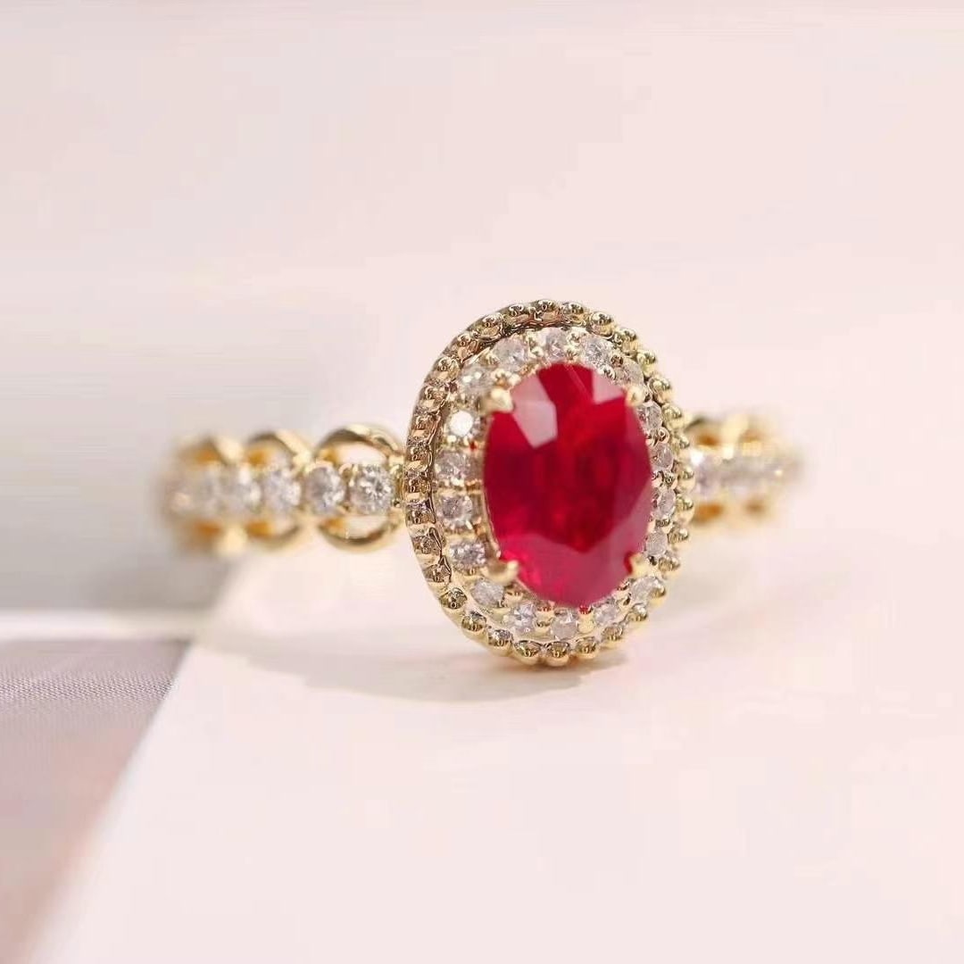 14k Gold 1.11 Ctw Natural Ruby & Diamond Ring - 3