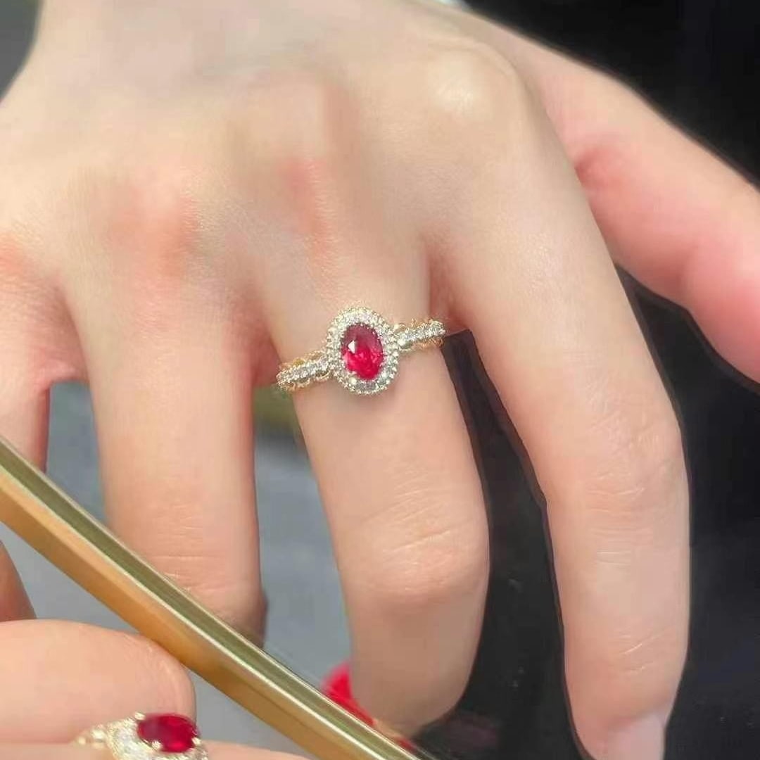 14k Gold 1.11 Ctw Natural Ruby & Diamond Ring - 5