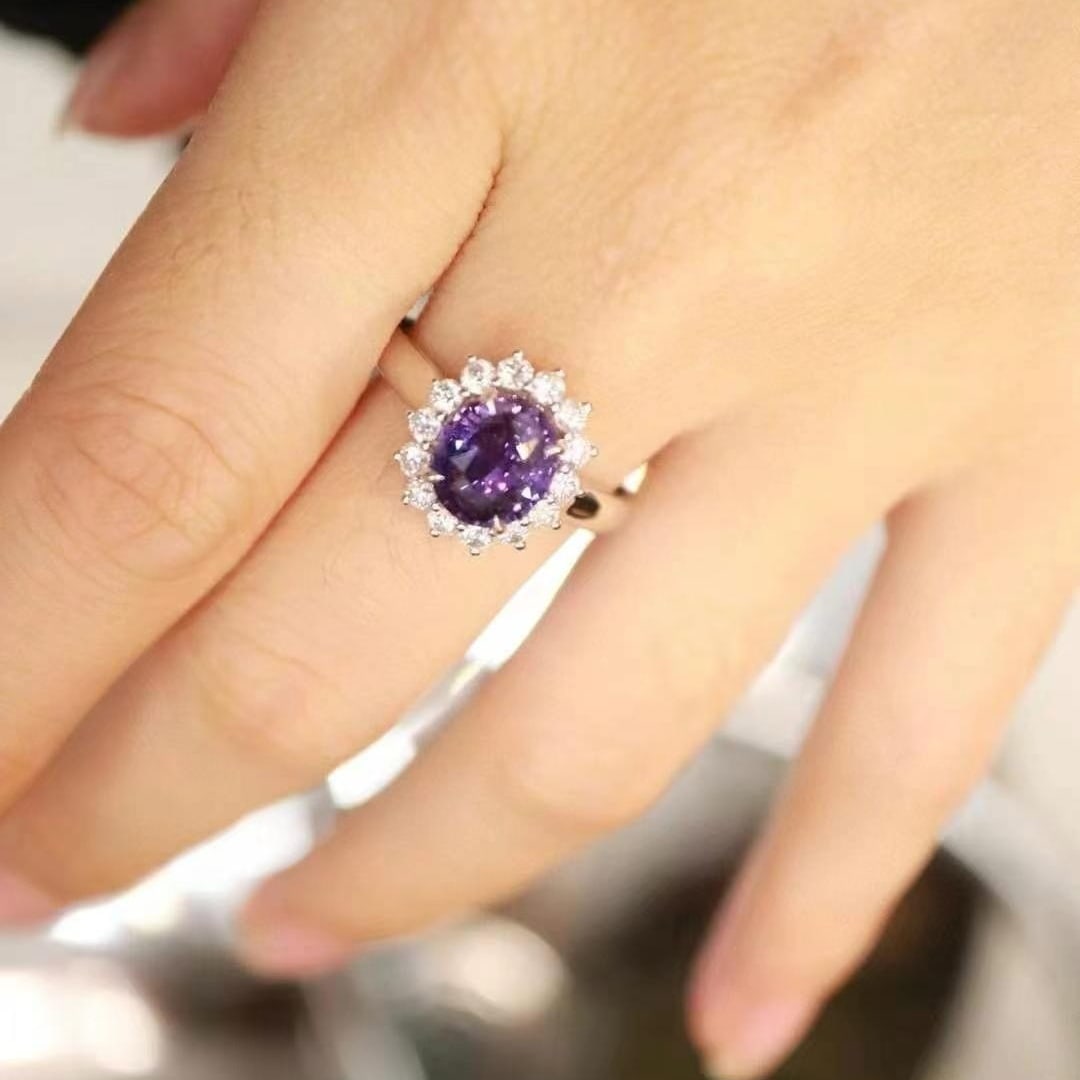 14k Gold 2.57 Ctw Natural Sapphire & Diamond Ring - 3