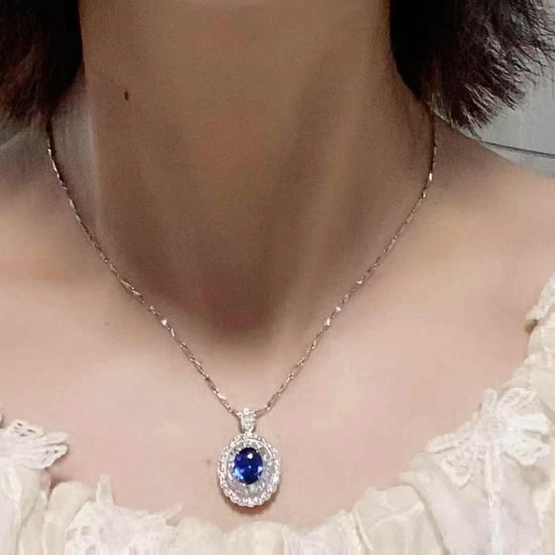 14k Gold 2.91 Ctw Natural Sapphire & Diamond Ring/pendant( Without Chain ) - 6