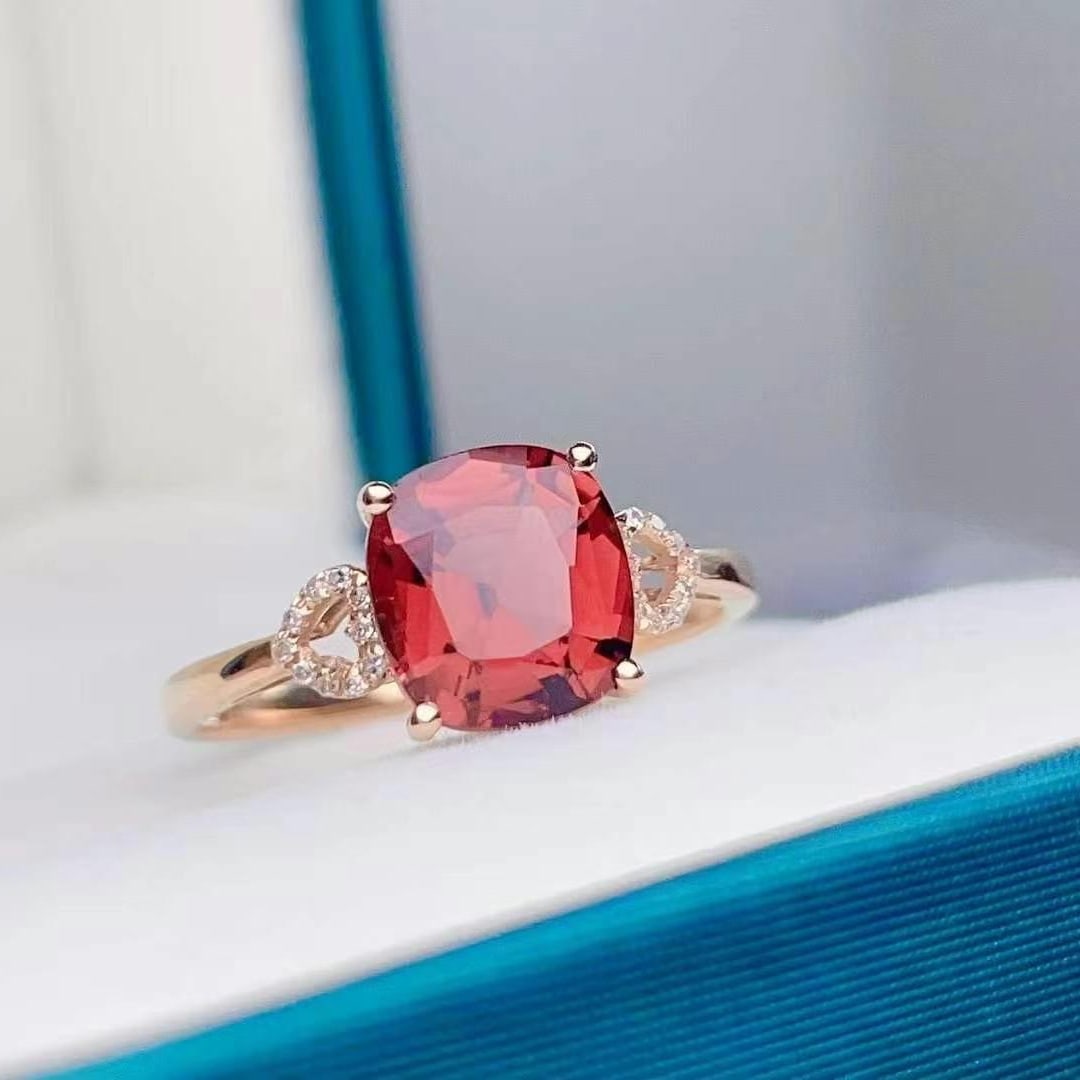 14k Gold 1.92 Ct Natural Tourmaline & Diamond Ring - 4