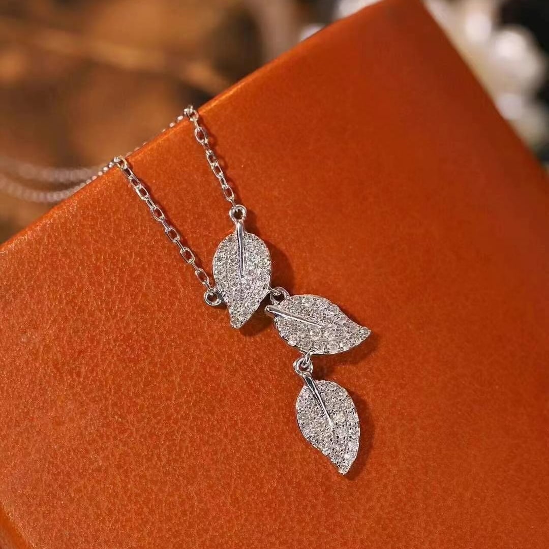 14k Gold 0.2 Ct Natural H Diamond Necklace - 5