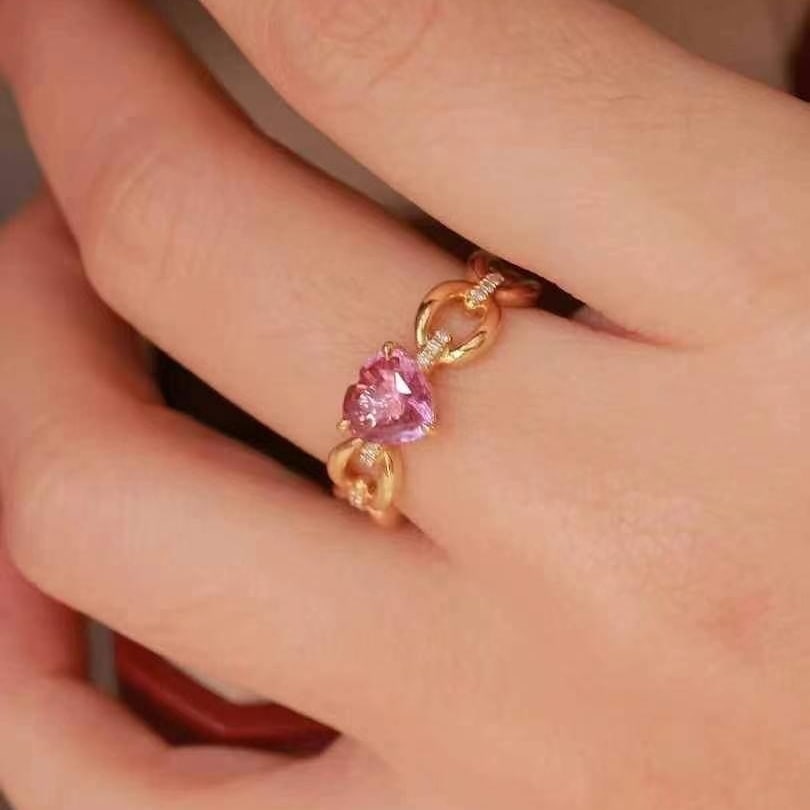 14k Gold 1.14 Ctw Natural Padparadscha Sapphire & Diamond Ring - 3