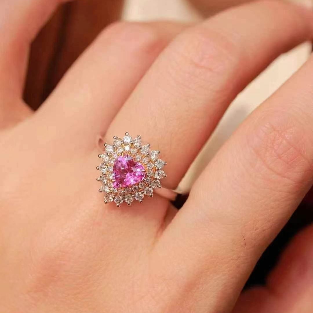 14k Gold 1.61 Ctw Natural Sapphire & Diamond Ring - 3