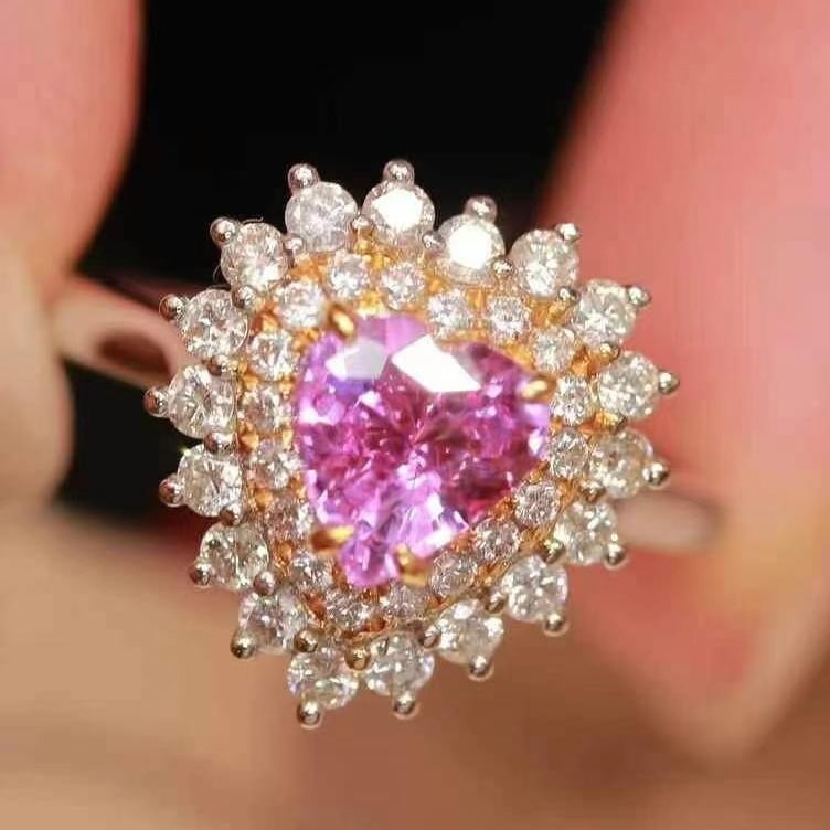 14k Gold 1.61 Ctw Natural Sapphire & Diamond Ring - 4