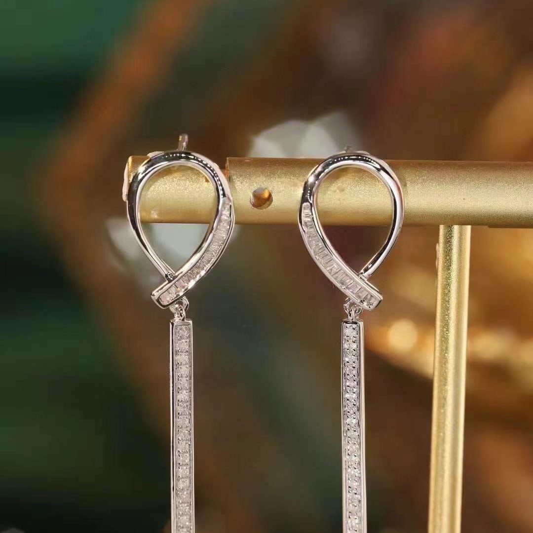 14k Gold 0.4 Ct Natural H Diamond Earrings - 4