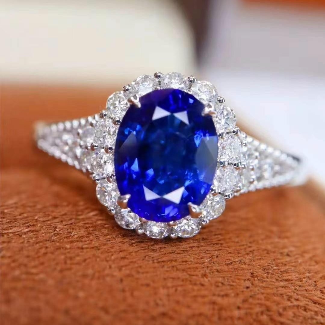 14k Gold 1.45 Ctw Natural Sapphire & Diamond Ring - 2