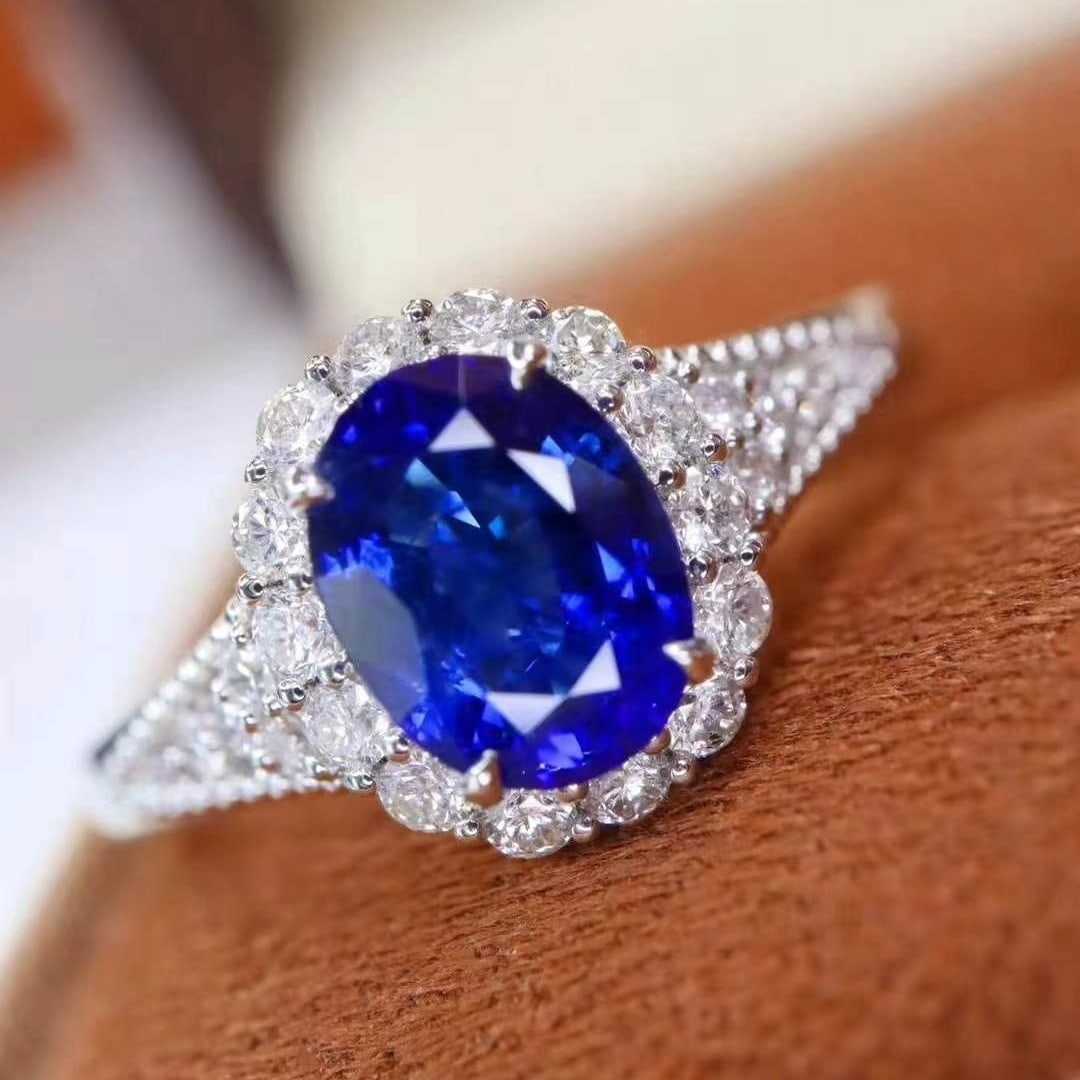 14k Gold 1.45 Ctw Natural Sapphire & Diamond Ring - 3