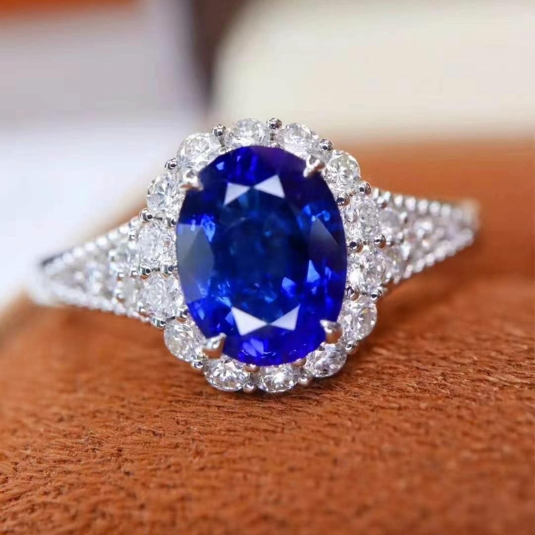 14k Gold 1.45 Ctw Natural Sapphire & Diamond Ring - 4