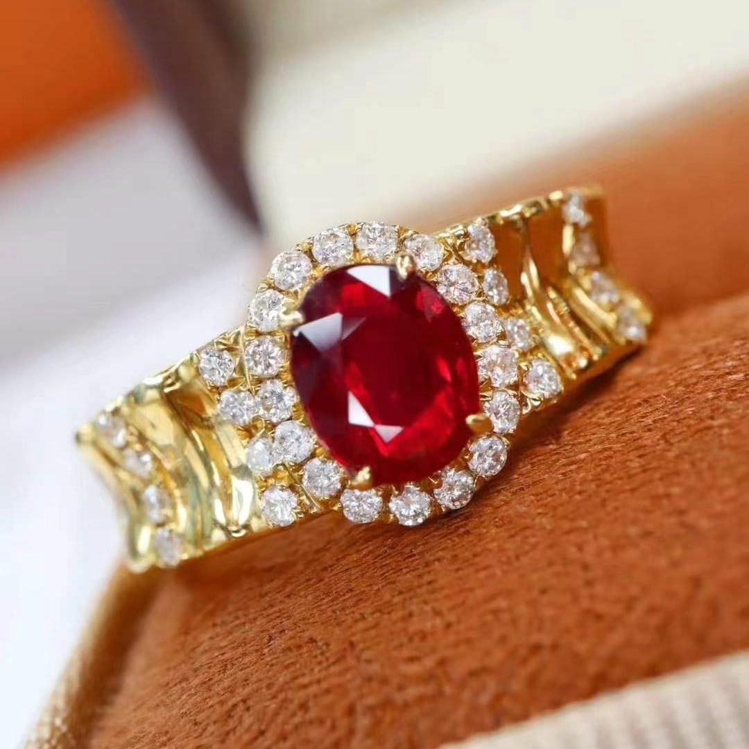 14k Gold 1.51 Ctw Natural Ruby & Diamond Ring - 4
