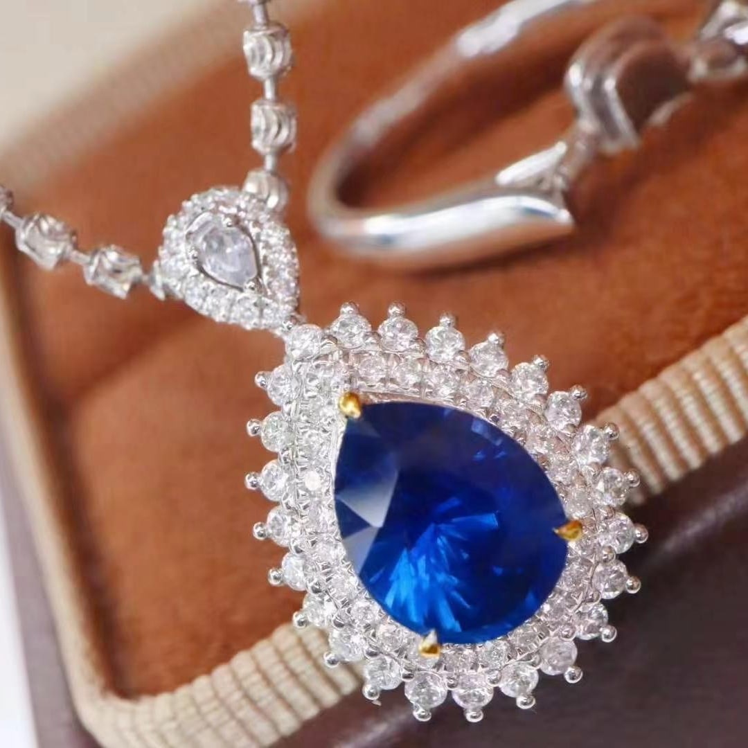 14k Gold 2.22 Ctw Natural Sapphire & Diamond Ring/pendant( Without Chain ) - 3