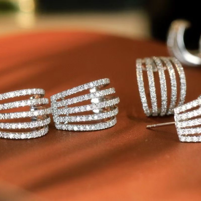 14k Gold 1.16 Ct Natural H Diamond Earrings - 2