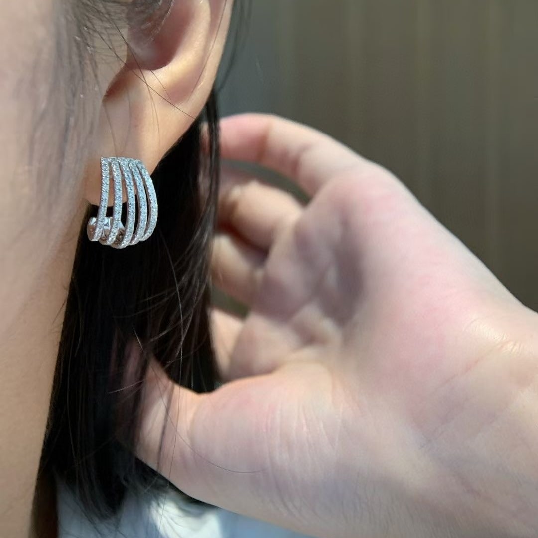 14k Gold 1.16 Ct Natural H Diamond Earrings - 5