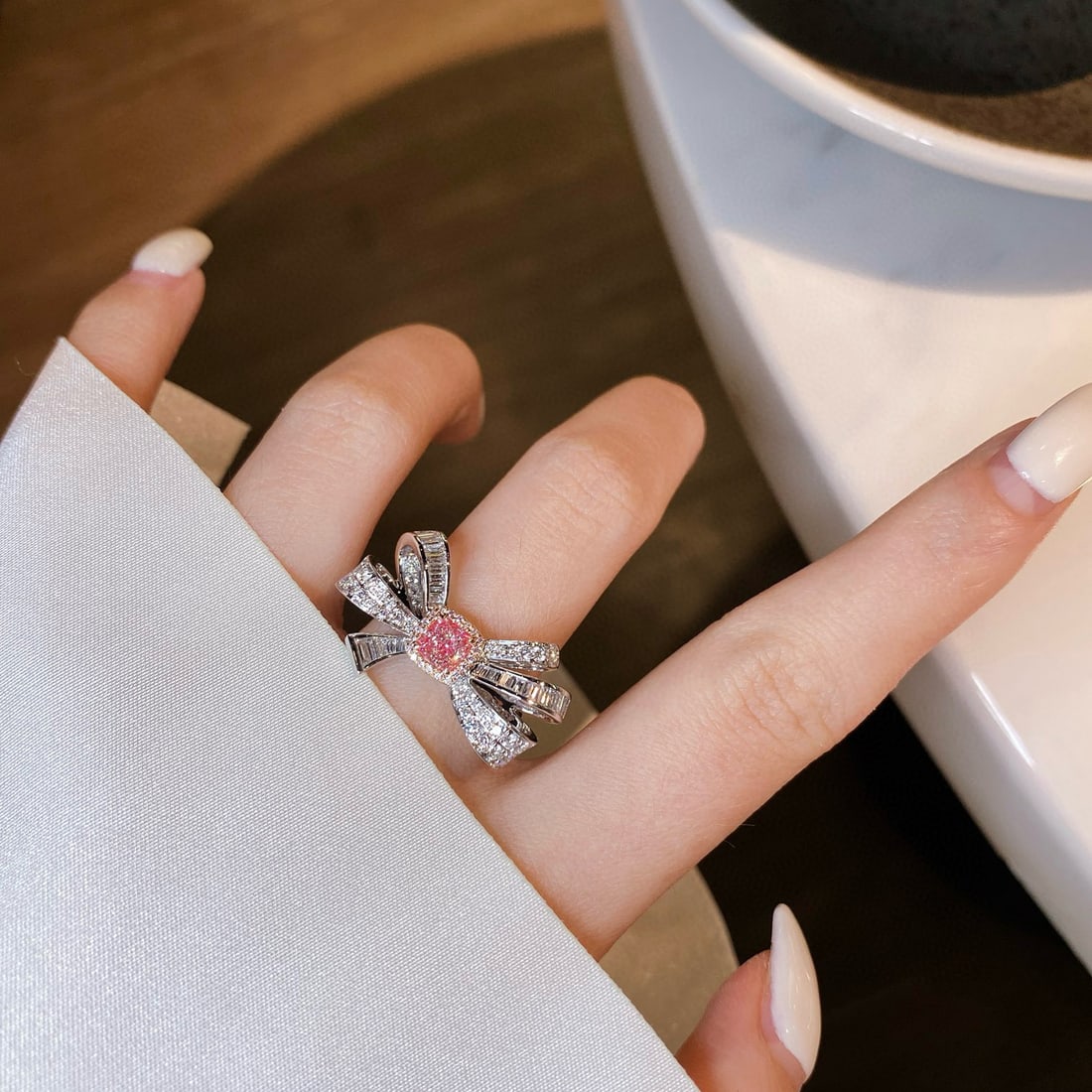 14k Gold 1.25 Ctw Natural Pink Diamond & Diamond Ring - 2