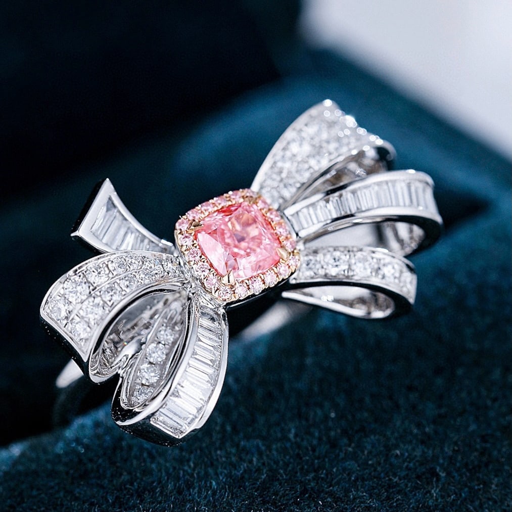 14k Gold 1.25 Ctw Natural Pink Diamond & Diamond Ring - 3