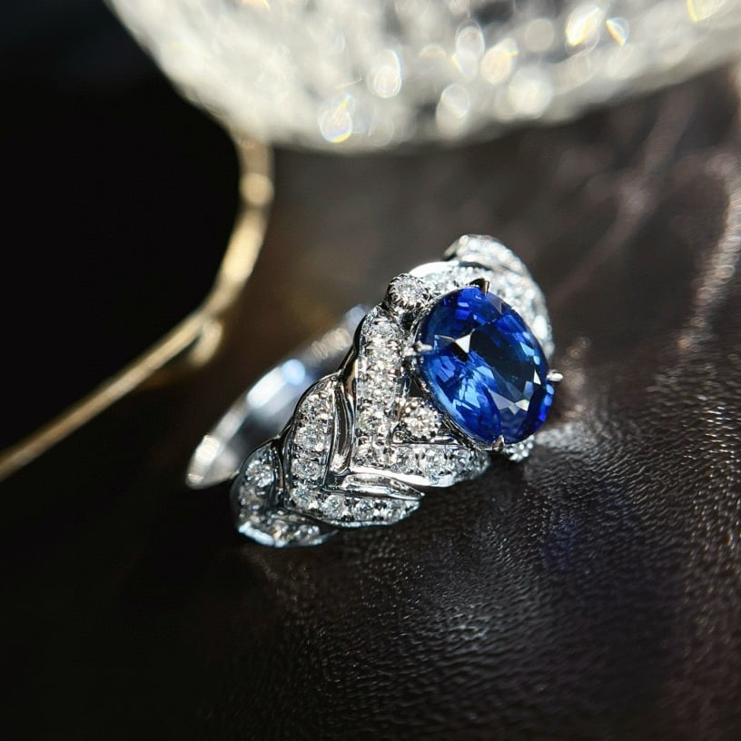 14k Gold 2.04 Ctw Natural Sapphire & Diamond Ring - 2