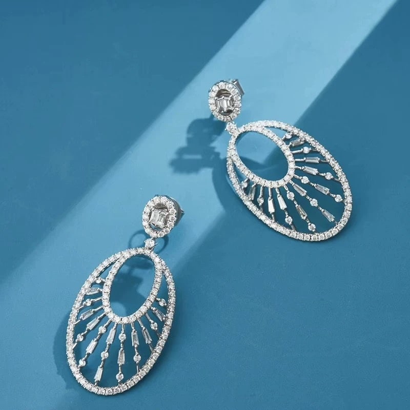 14k Gold 2.23 Ct Natural H Diamond Earrings - 3