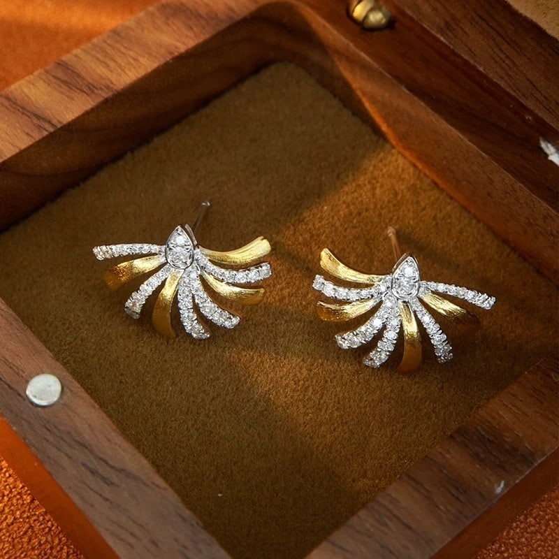 14k Gold 0.46 Ct Natural H Diamond Earrings - 3