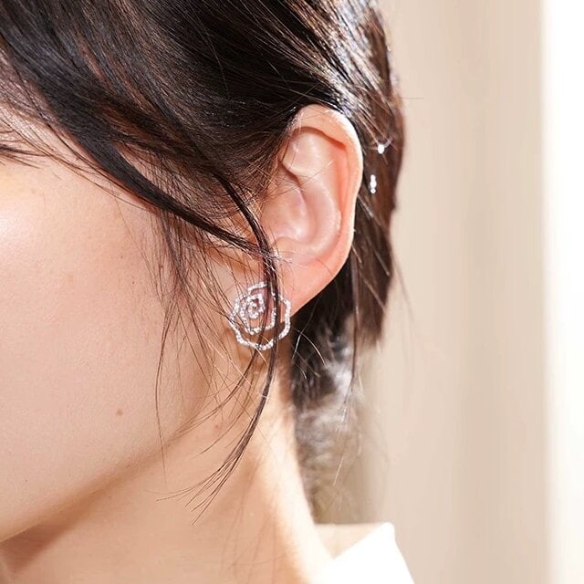 14k Gold 0.68 Ct Natural H Diamond Earrings - 3