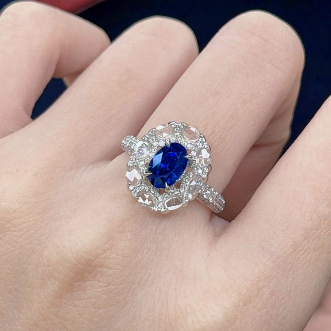 14k Gold 2.66 Ctw Natural Sapphire & Diamond Ring - 5