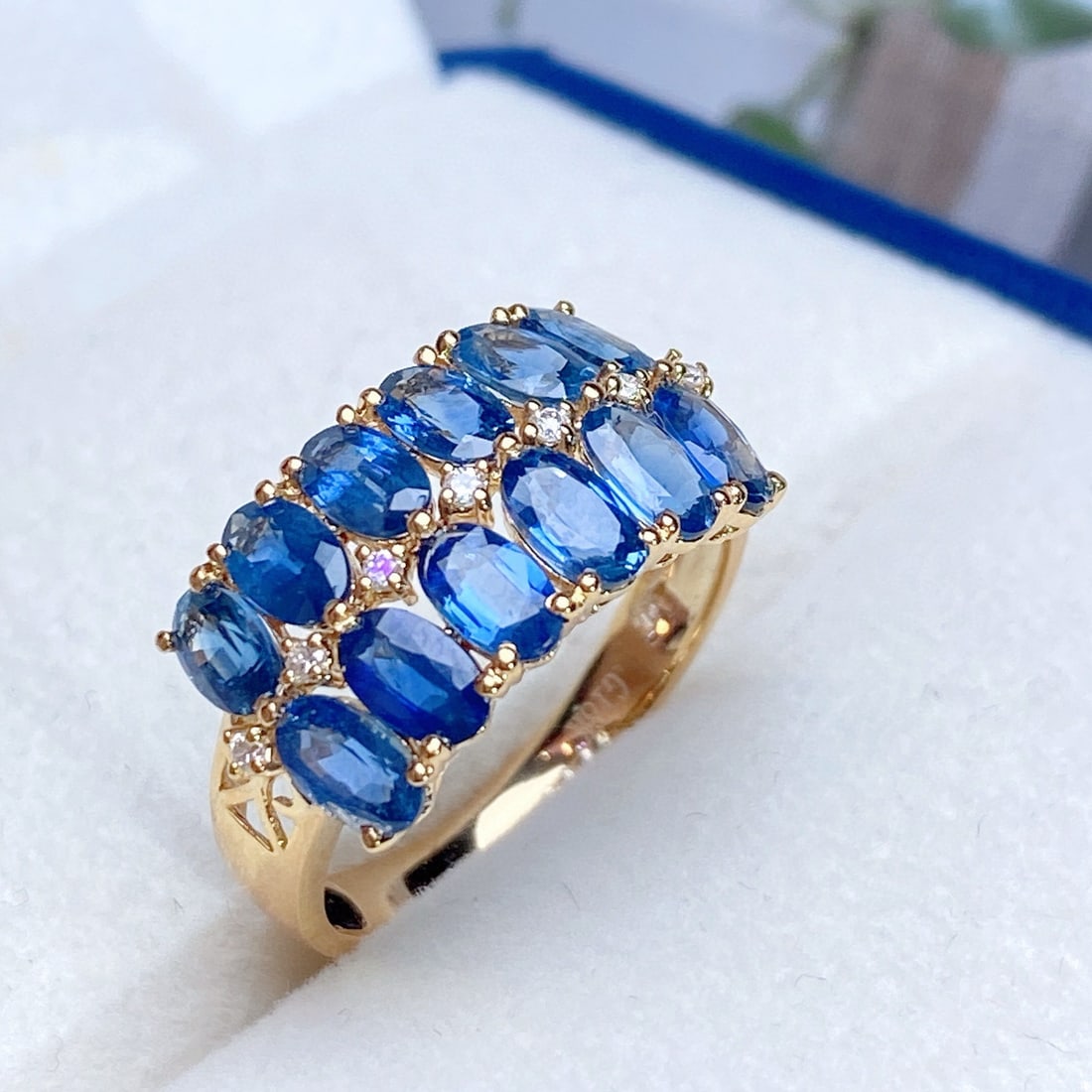14k Gold 4.20 Ct Natural Sapphire & Diamond Ring - 3